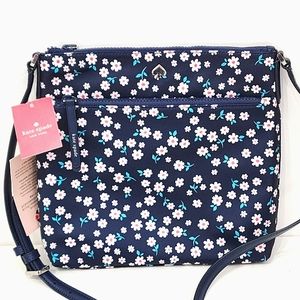 New Kate Spade Floral Nylon Flat Crossbody bag